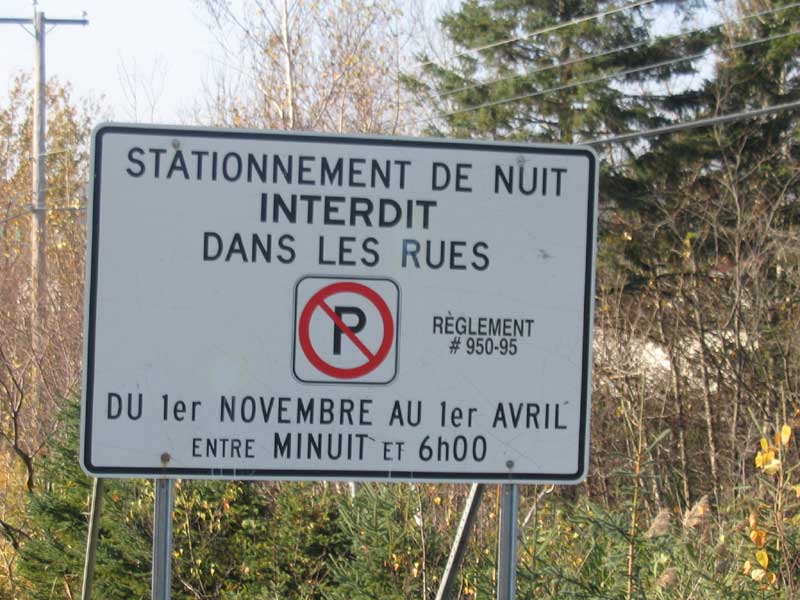 Interdiction de stationner la nuit dans les rues de Sainte-Marie