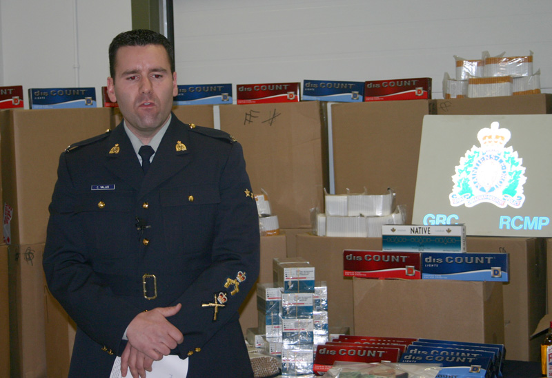 650 000 cigarettes de contrebande saisies par la GRC à Saint-Joseph