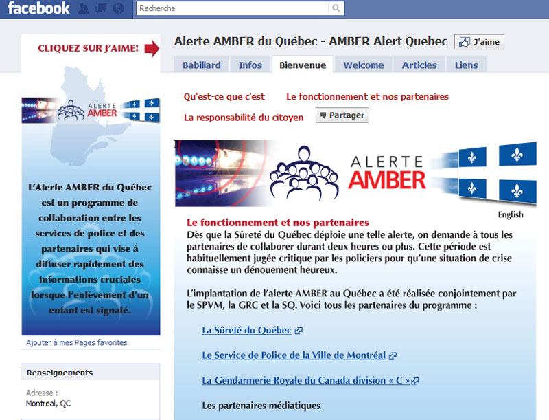 Des milliers de personnes se joignent à l’Alerte AMBER du Québec