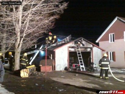 Incendie d'un garage privé à Saint-Victor