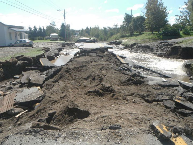 La tempête tropicale Irene a causé des dommages importants dans le secteur de Tring-Jonction, Saint-Jules, Saint-Joseph-des-Érables et Saint-Frédéric