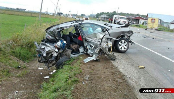 Violent accident mortel à Saint-Frédéric