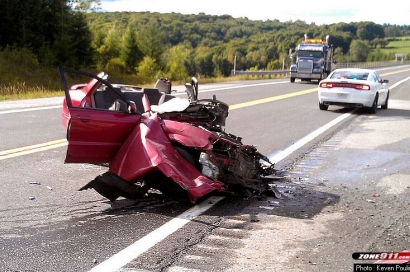 Un violent accident fait un blessé grave sur l'autoroute 73 à Saint-Joseph