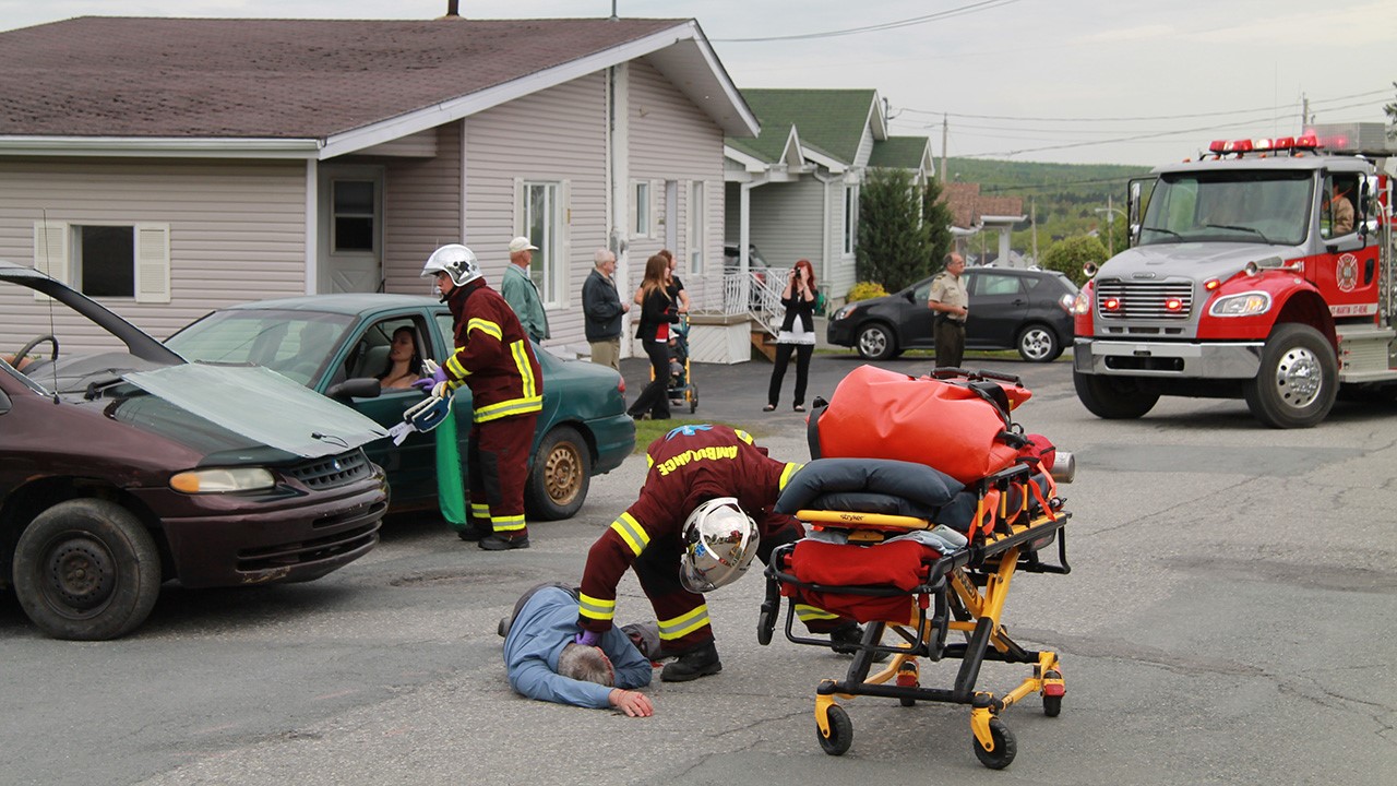 Les jeunes pouvaient voir une scène d'accident en temps réel.