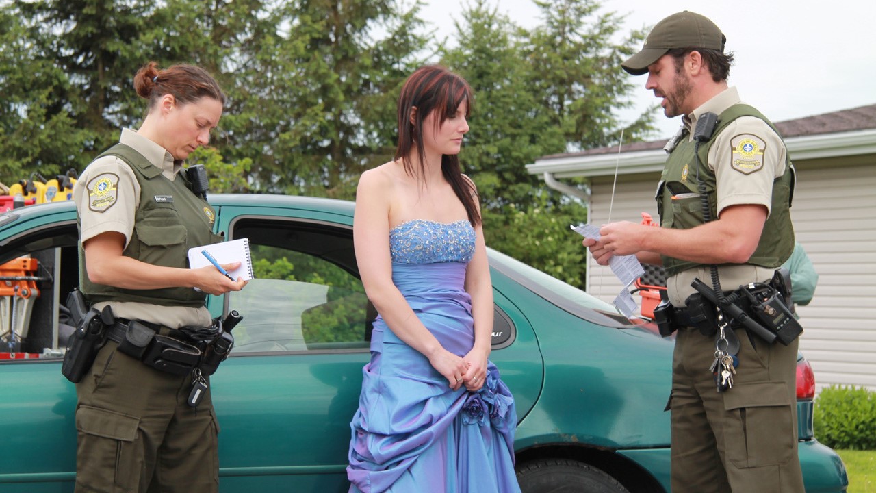 La conductrice s'est fait lire ses droits lors de son arrestation.