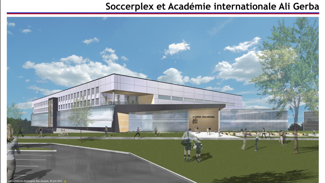 Un croquis du futur stade de soccer.