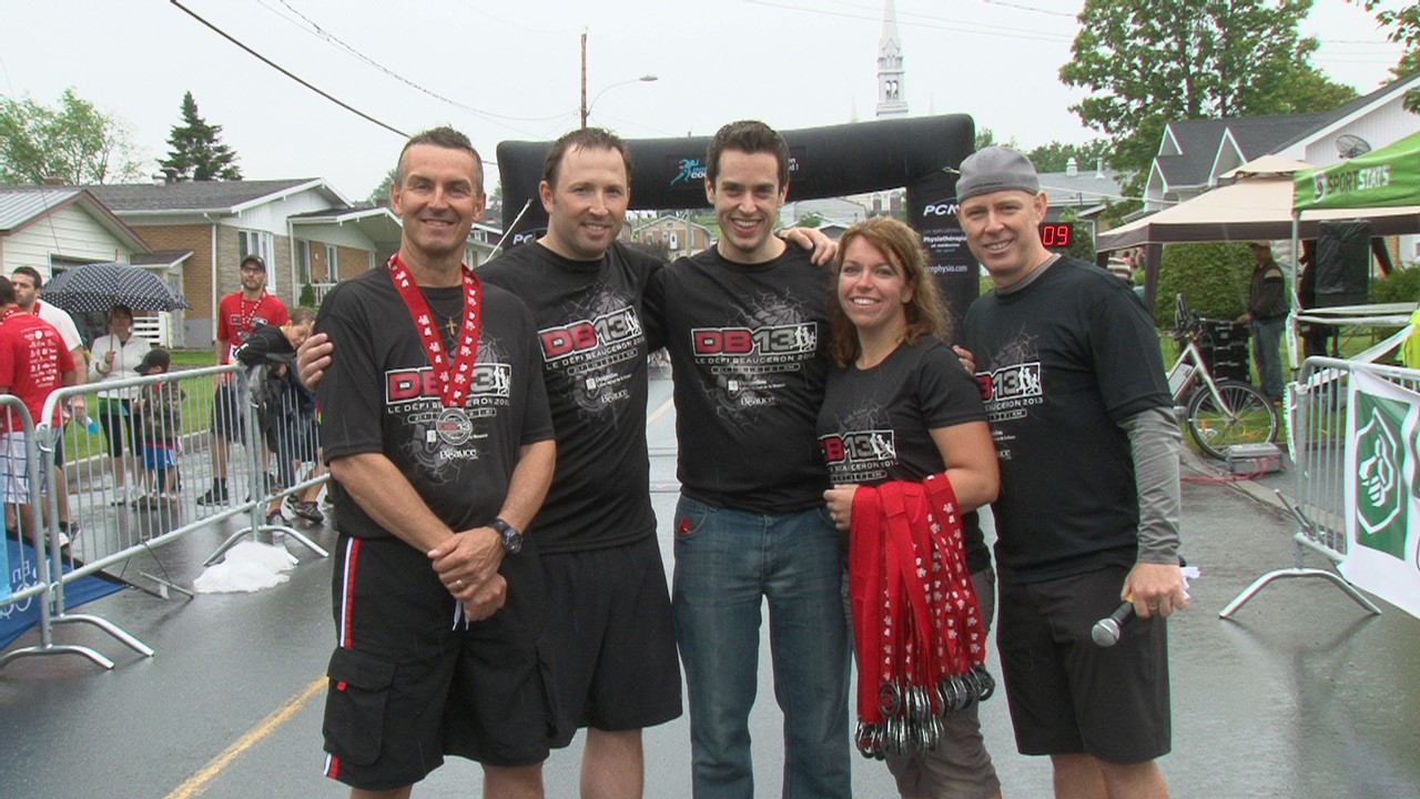 Les organisateurs du Défi Beauceron (de gauche à droite): Pierre Nolet, Bruno Vaillancourt, David Roy, Karen Turcotte, ainsi que Jean-Francois Maheux.