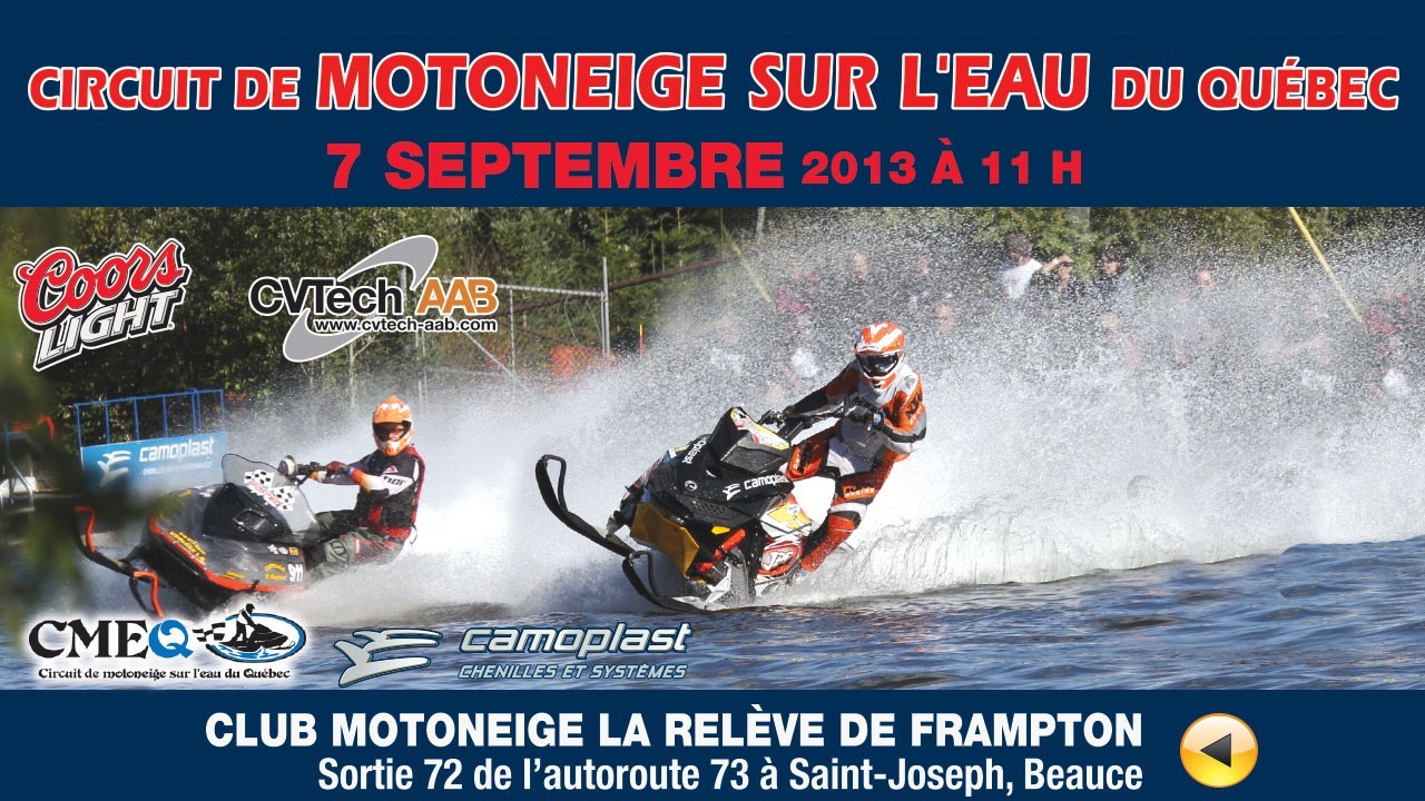 Course de motoneige sur l'eau à Saint-Joseph de Beauce
