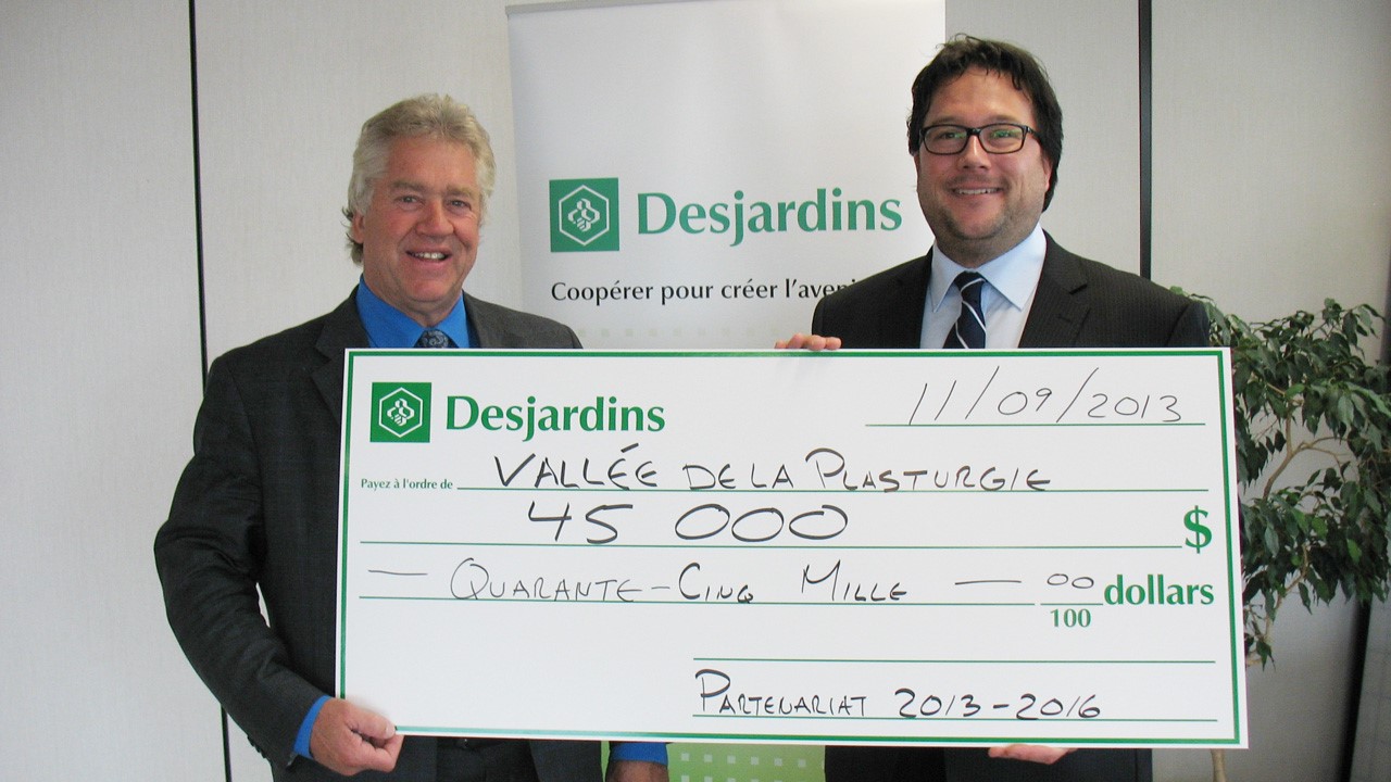 La Vallée de la Plasturgie et Desjardins annoncent le renouvellement de leur partenariat pour un montant de 45 000 $ pour une période de trois ans.