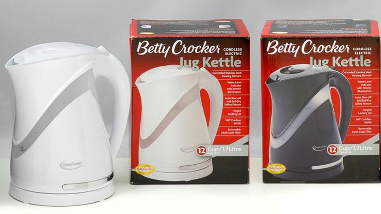 Rappel sur certaines bouilloires électriques sans fil Betty Crocker