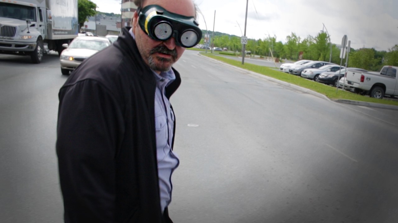 Patrice Moore de Radio Beauce qui se prête à l'expérience.