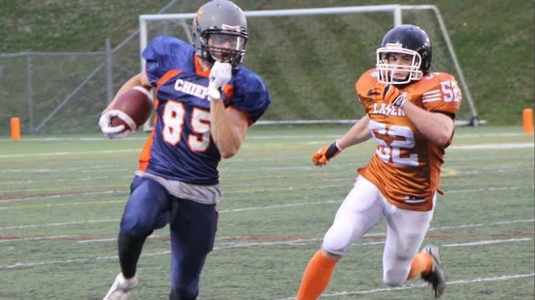 Gabriel Goulet (#85) a inscrit deux touchés pour les Chiefs