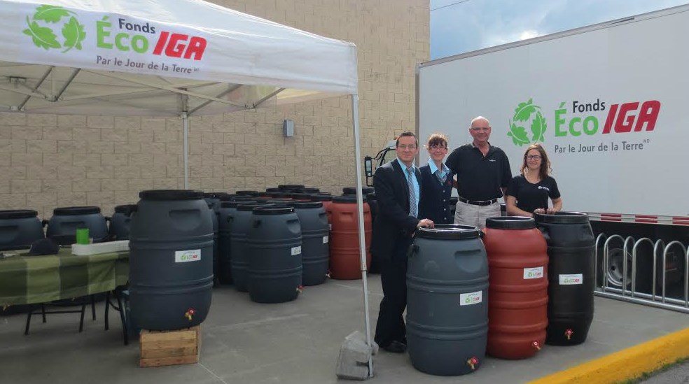 Un total de 210 barils récupérateurs d’eau de pluie seront distribués dans les IGA de Saint-Georges