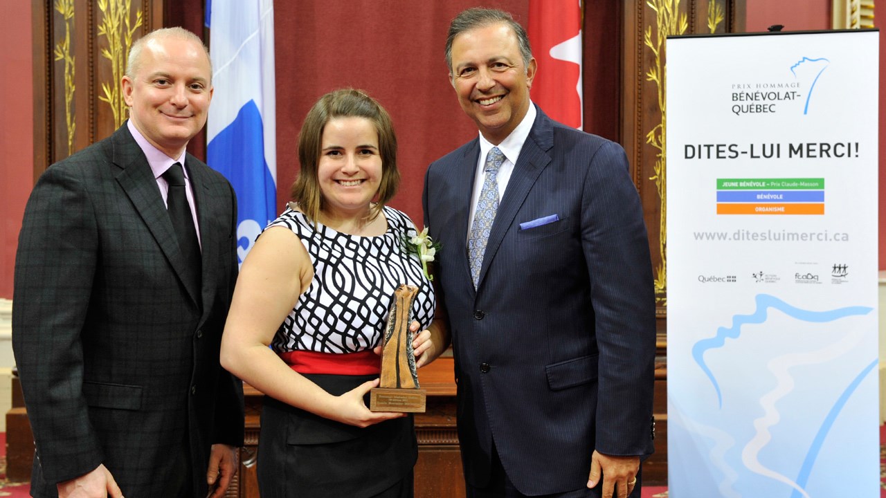 Rosalie Montminy-Morissette reçoit le prix Hommage bénévolat-Québec