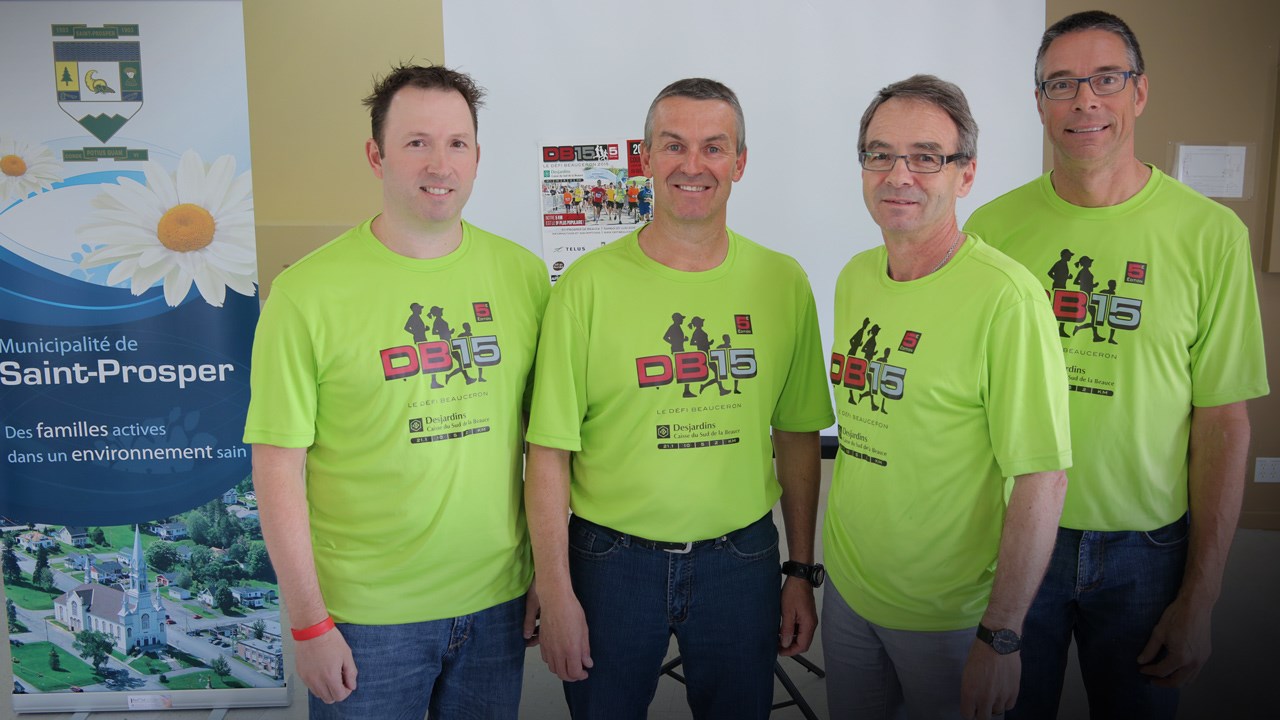 Le comité organisateur du Défi Beauceron 2015, de gauche à droite: Bruno Vaillancourt, Pierre Nolet, Francis Poulin et Michel Bernier.