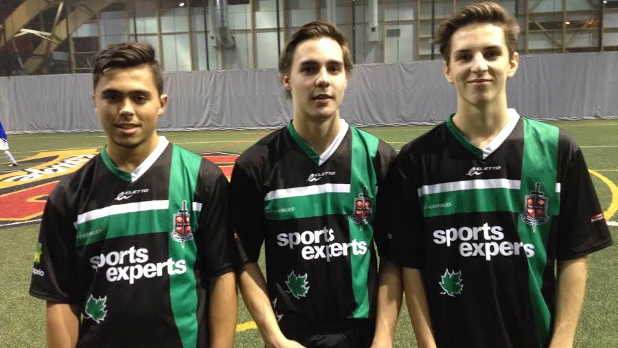 Pierre-Olivier Jacques, William Jacques et Frédérik Cyr des U18M. 
