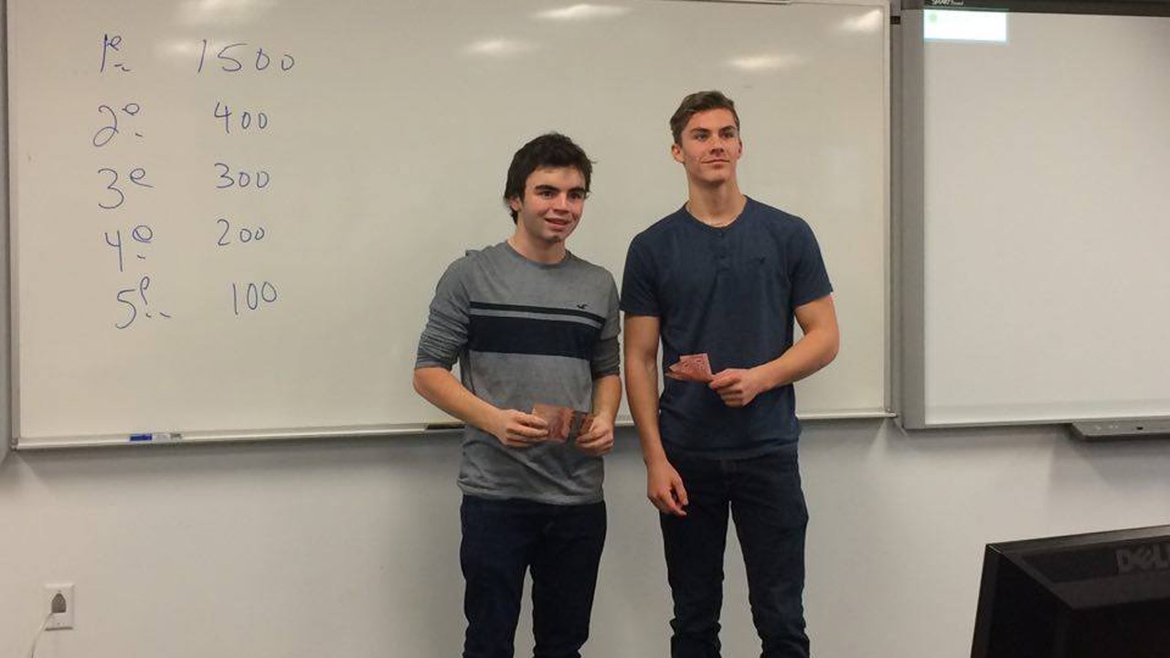L’équipe de Marc-Antoine Poulin (à gauche) et Jacob Rodrigue (à droite), Samuel Gilbert étant absent, a remporté la troisième position.