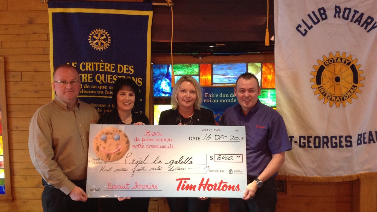 Un don de 8 400 $ pour le Club Rotary de Saint-Georges