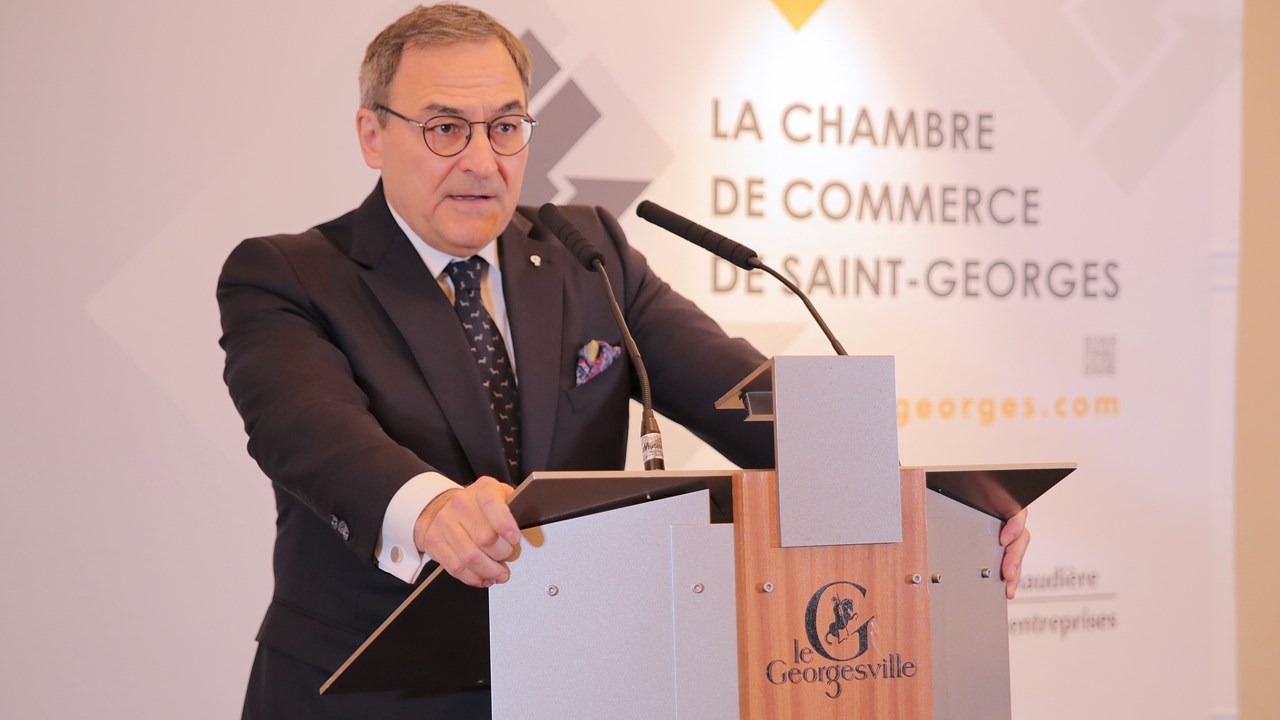 Martin Cauchon, président de Groupe Capitales Médias (GCM) qui possède notamment le quotidien Le Soleil à Québec, était de passage à Saint-Georges pour parler de son modèle d'affaires.