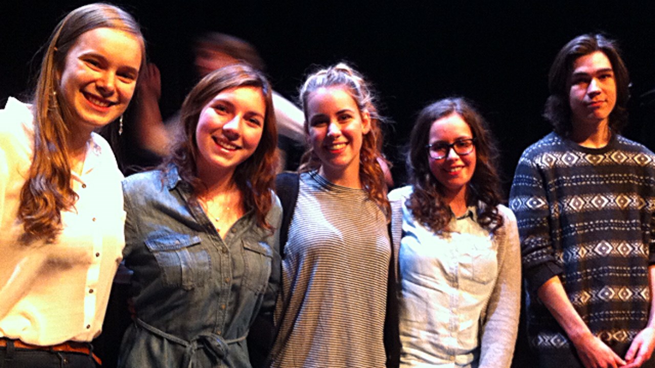 De gauche à droite sur la photo: Ann-Sophie Gravel, Alex Fortin, Jade Pomerleau, Ann-Frédéric Faucher et Loïcs Lacasse.
