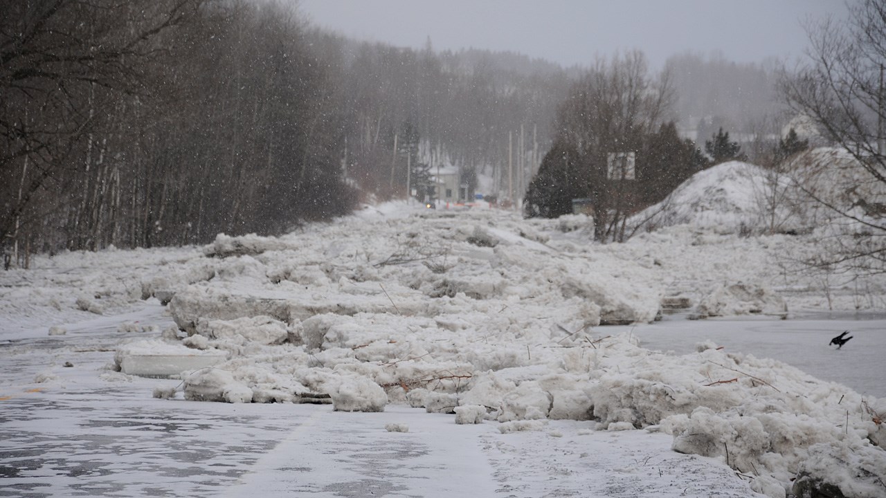 Les glaces ont envahies ce tronçon de l'Avenue Lambert