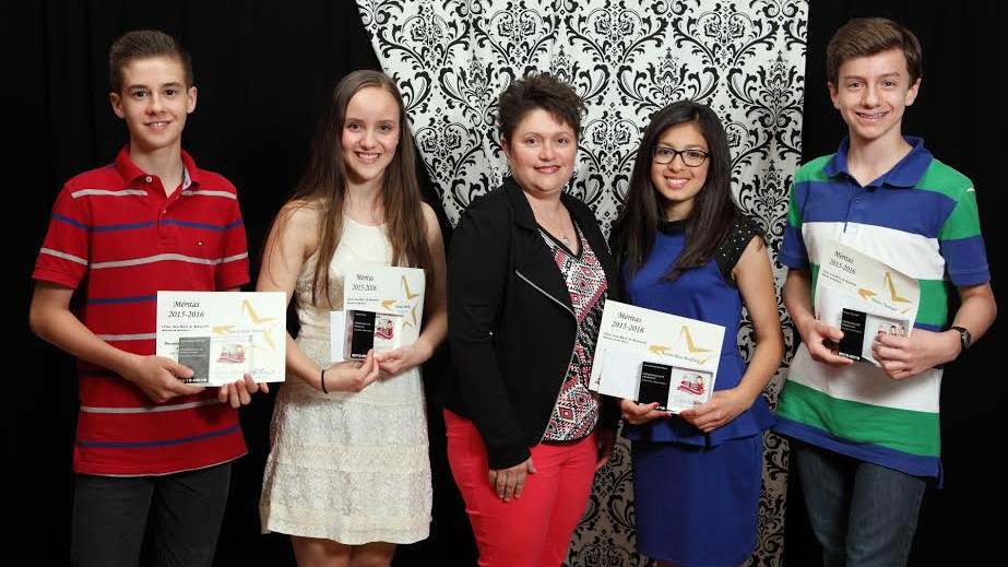 1er cycle : Jean-Gabriel Bernard (2e sec.), Maude Poulin (2e sec.), Katy Rancourt (Comité de parents), Kayna-Rose Bouffard (1re sec.) et Tristan Chouinard (2e sec.)