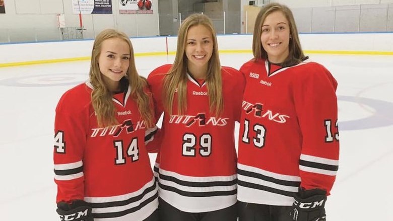 Audrey-Ann Rodrigue, Emmy Fecteau et Rosalie Bégin-Cyr