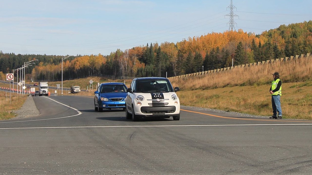 Une partie du tronçon de l'Autoroute 73 à la hauteur de Notre-Dame-des-Pins.