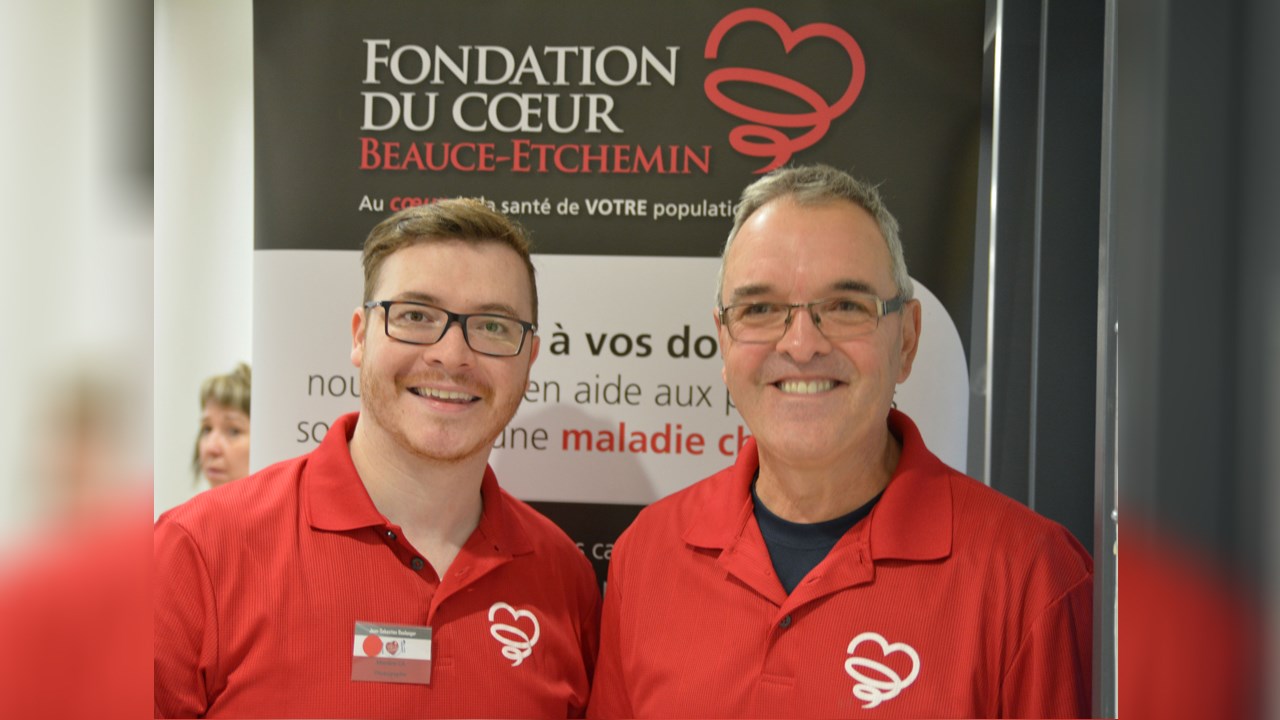 Jean-Sébastien Boulanger et Denis Bolduc, respectivement Président du Pavillon du cœur et Président de la Fondation du cœur.