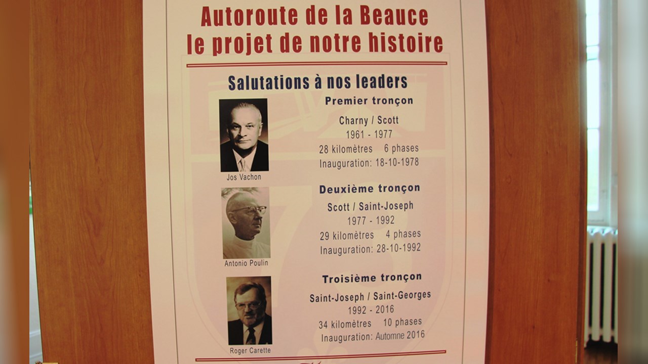 La Père Antonio Poulin est considéré comme un des leaders qui ont permis à l'Auroute 73 de poursuivre son prolongement jusqu'à Saint-Georges, en 2016.