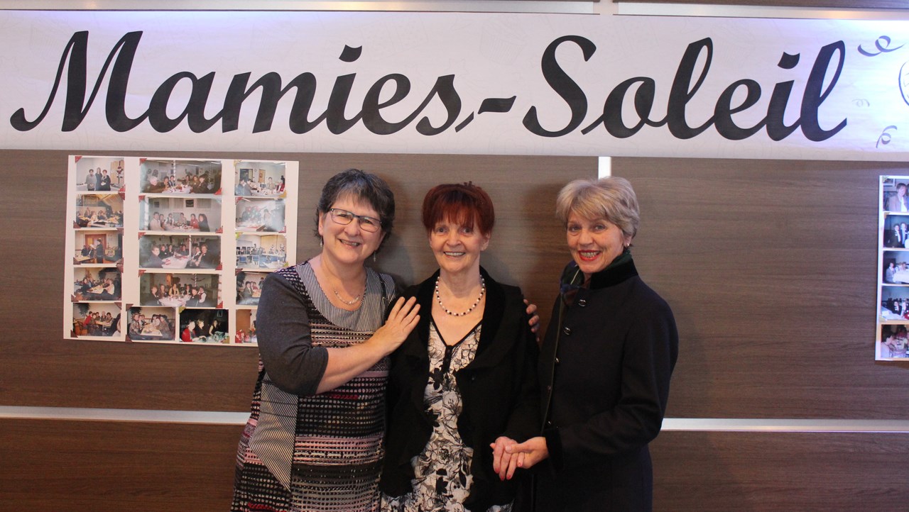 Les créatrices du Service d'entraide Mamie-Soleil, Hélène Bilodeau, Ghislyne Bernard et Jacinthe Jacques.