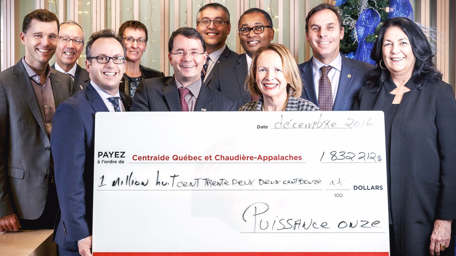 Les assureurs du groupe Puissance Onze ont contribué, à hauteur de 13%, à la campagne de financement 2016 de Centraide Québec et Chaudière-Appalaches.