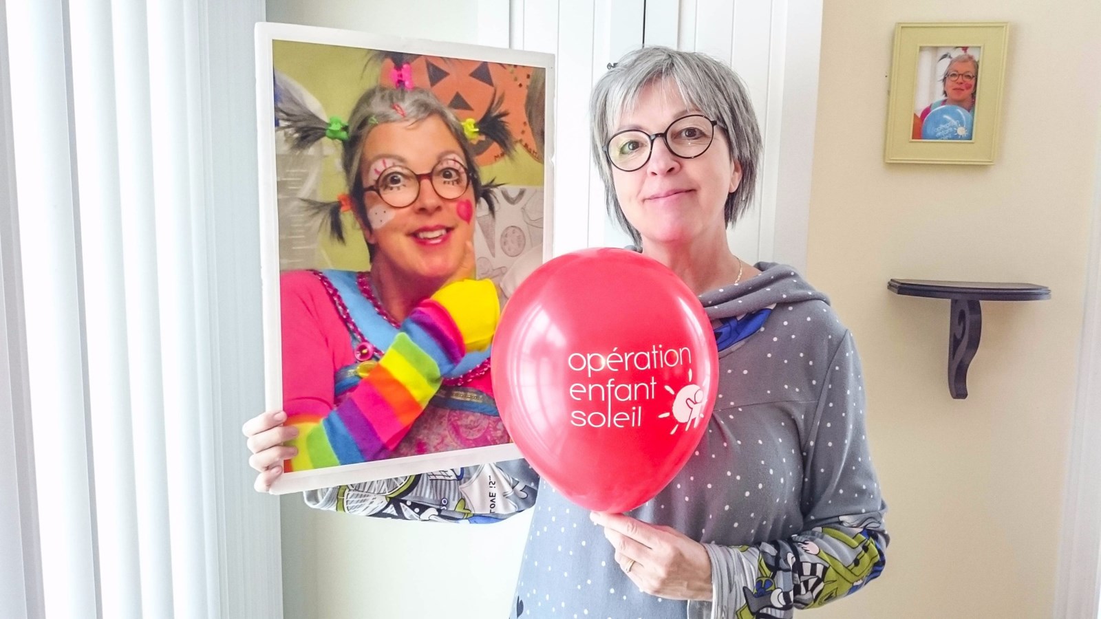 Marcelle Houde, sous les traits du personnage pour enfant « Matante Maricelle », annonce le lancement, dès aujourd'hui, de sa chaîne YouTube, principale activité de sa 4e cagnotte pour les enfants malades.