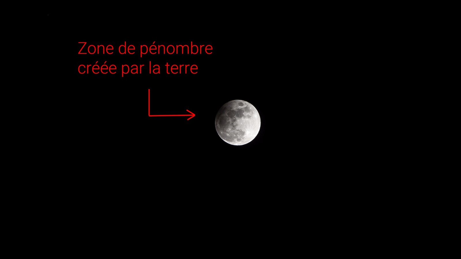 Éclipse partielle de la pleine lune dans le ciel de Saint-Georges