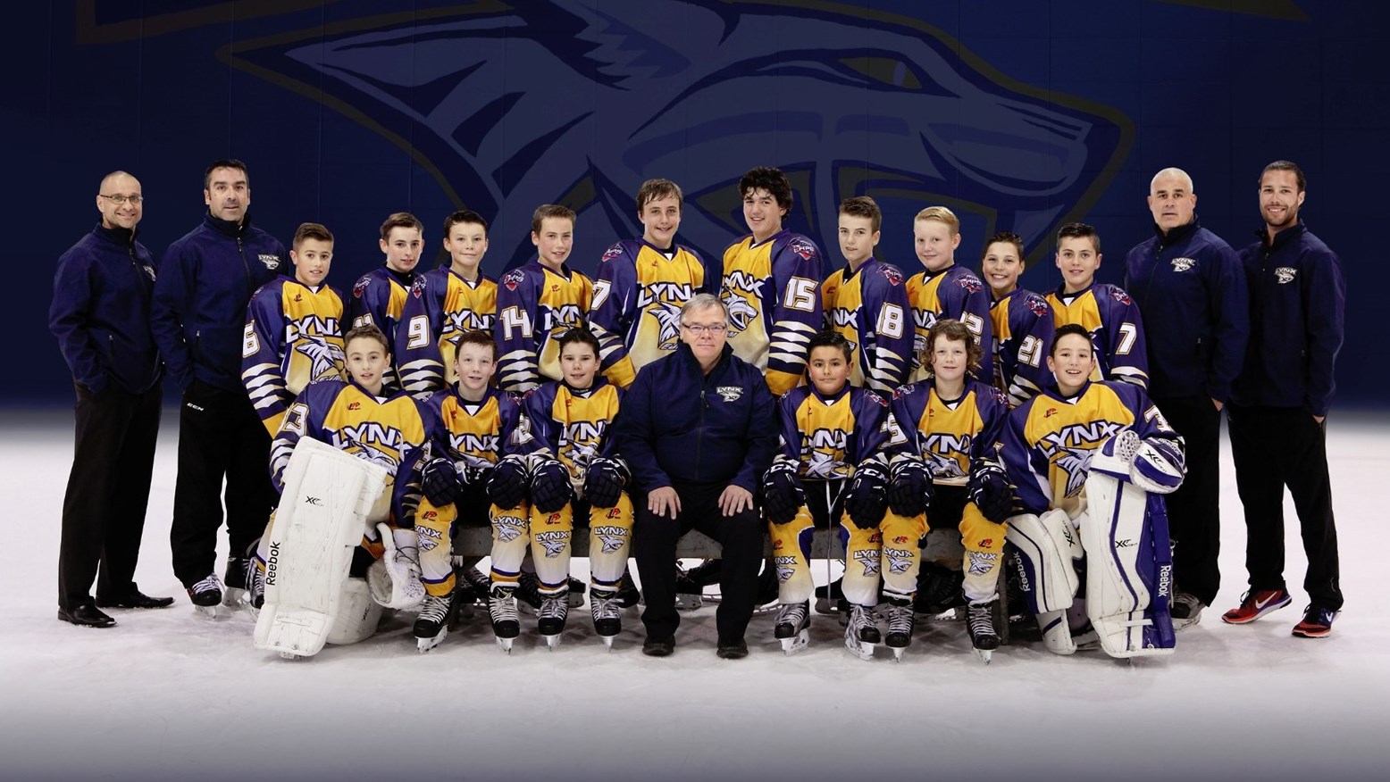 L'équipe des Lynx M13 de l'École Jésus-Marie de Beauceville (saison 2016-2017).