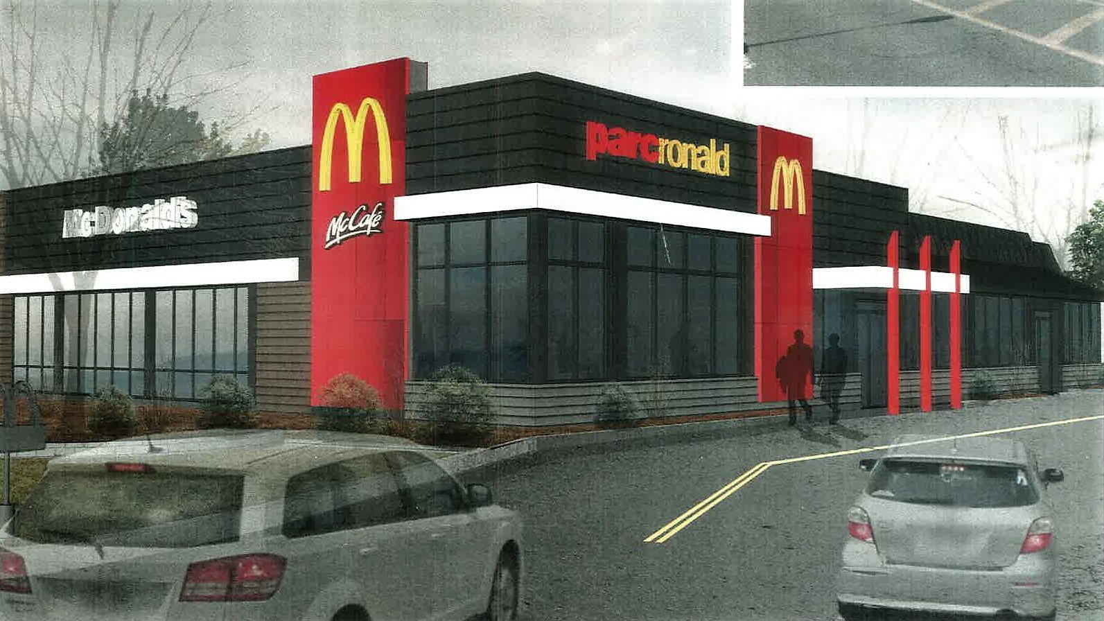 Le plan 3D de ce à quoi ressemblera le McDonald's du boulevard Lacroix à Saint-Georges suite à ses rénovations extérieures.