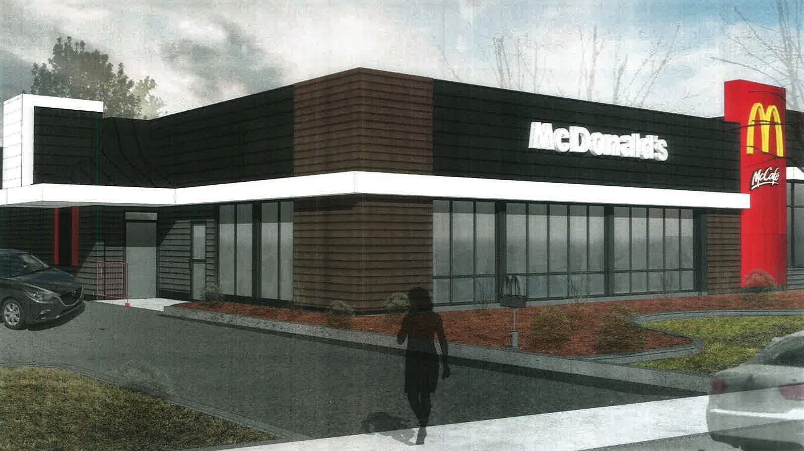 Le plan 3D de ce à quoi ressemblera le McDonald's du boulevard Lacroix à Saint-Georges suite à ses rénovations extérieures.