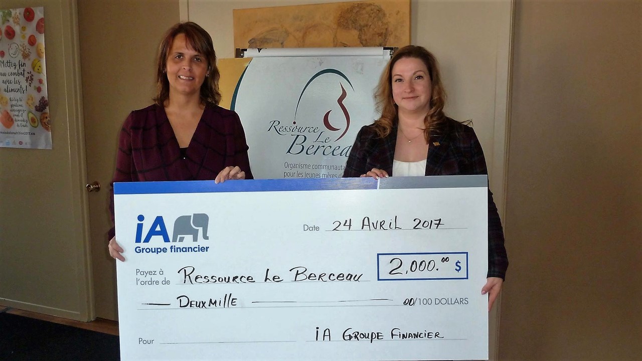 EN BREF | Don de 2 000 $ pour la Ressource le Berceau
