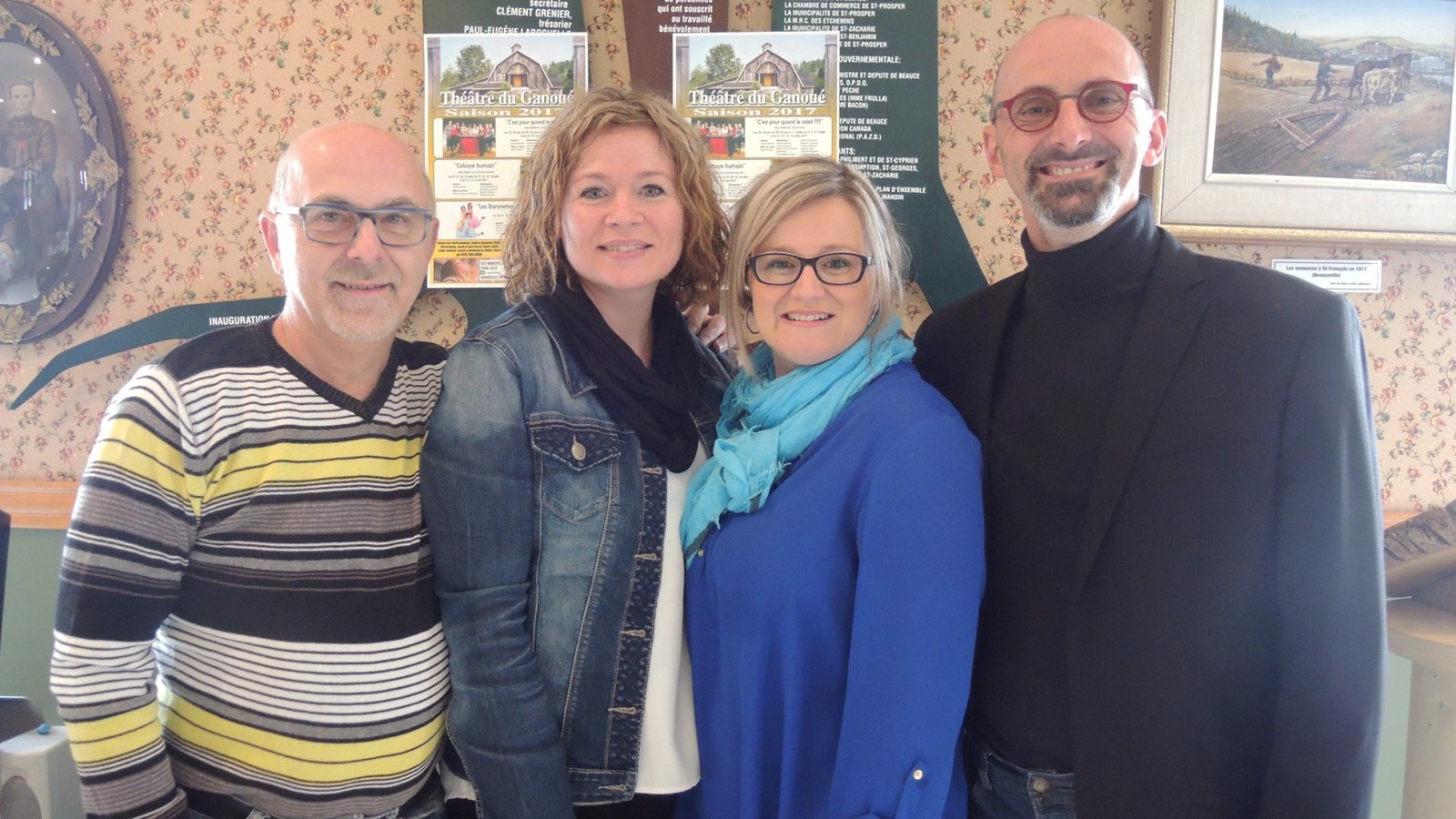 Jean-Pierre Poulin, Guylaine Mercier, Bianka Gilbert et Pierre Boucher de la Troupe Les Amuses-Gueules.