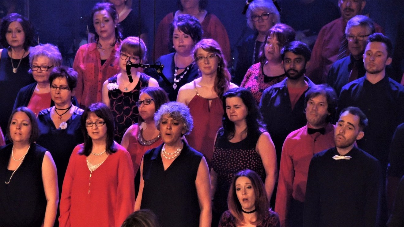 Les choristes du groupe vocal L'Écho Beauceron présentaient pour la troisième fois le 30 avril 2017 leur 56e concert annuel sous le thème de « L’Envers du décor » à la Polyvalente Saint-Georges.