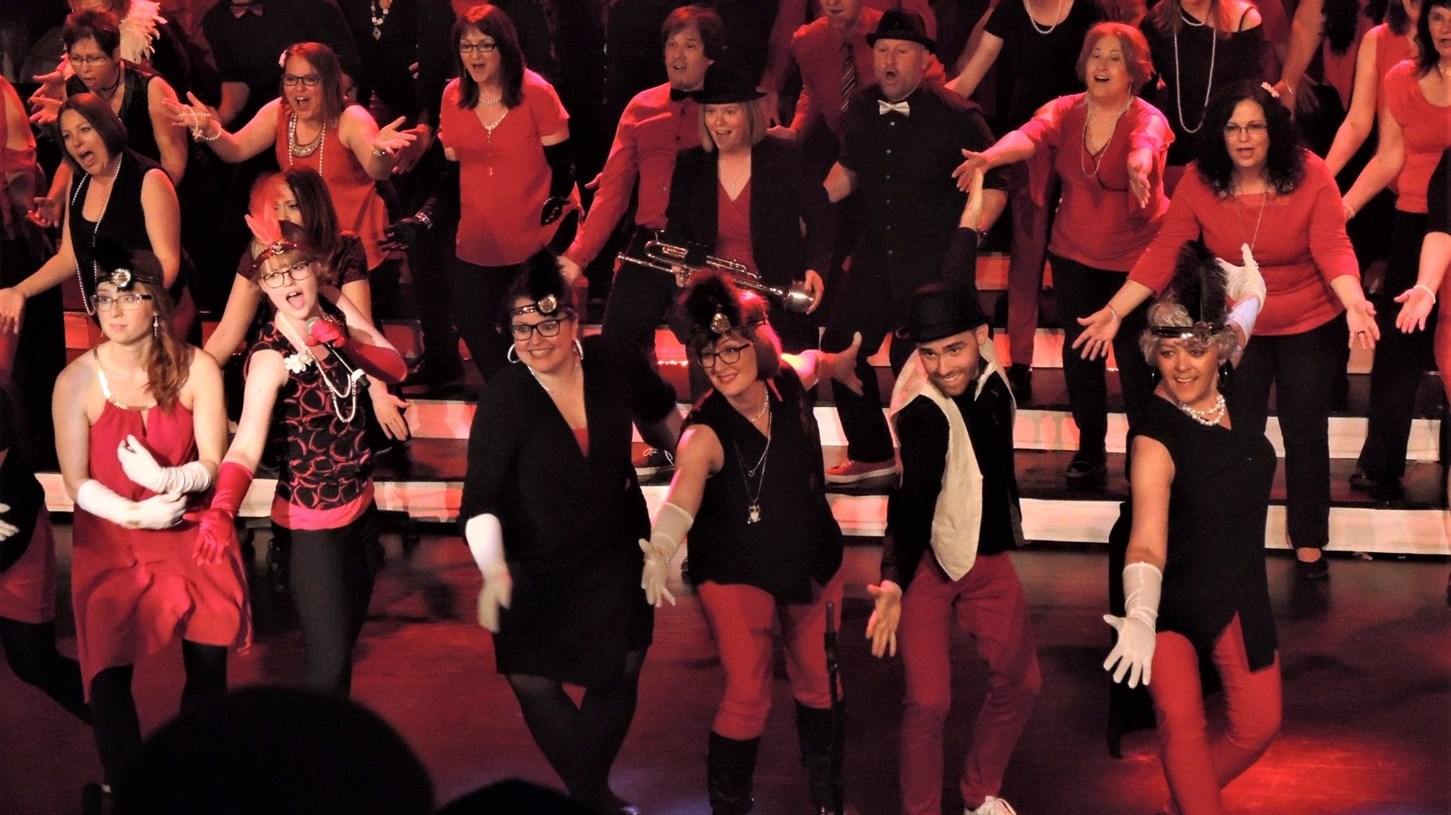 Les choristes du groupe vocal L'Écho Beauceron présentaient pour la troisième fois le 30 avril 2017 leur 56e concert annuel sous le thème de « L’Envers du décor » à la Polyvalente Saint-Georges.