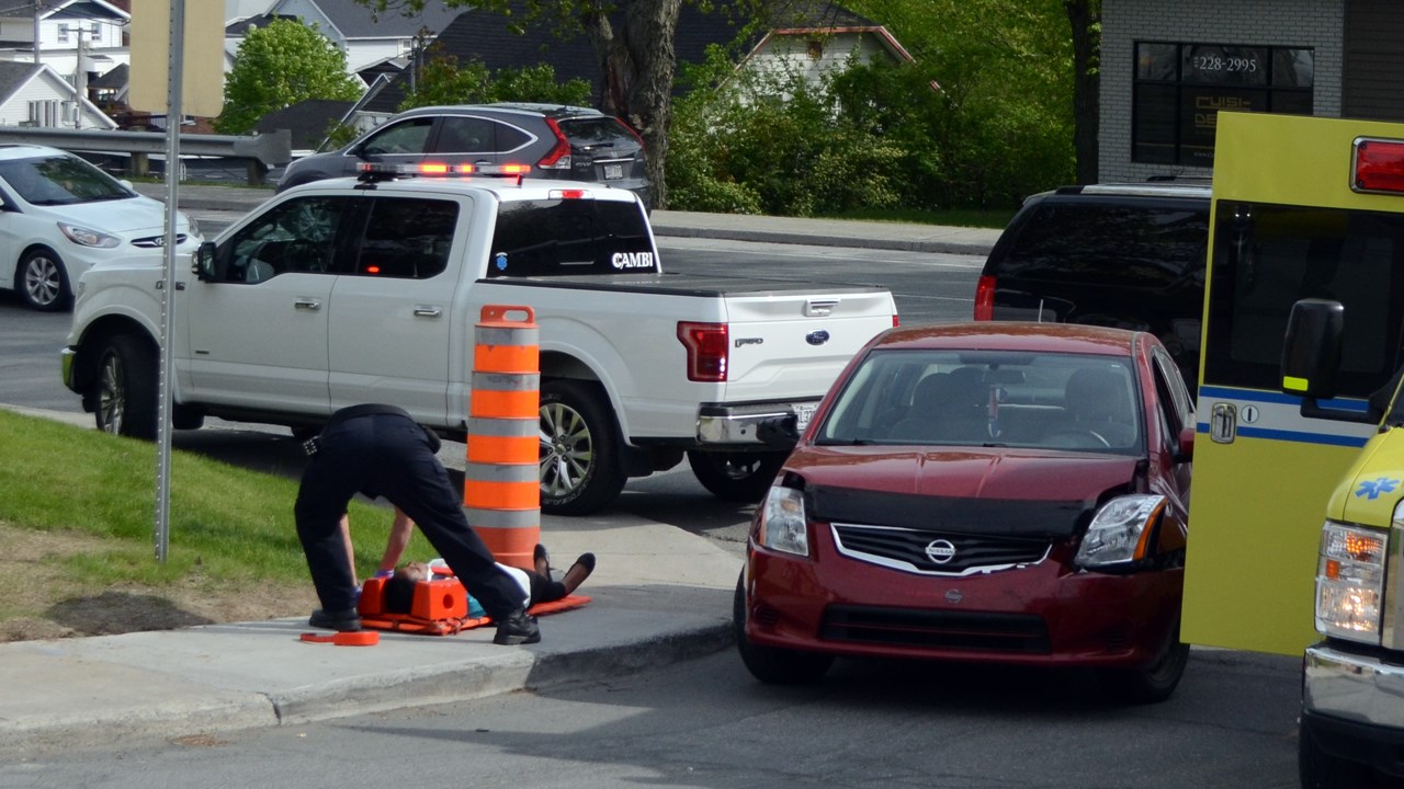 Collision entre trois véhicules sur le boulevard Lacroix à Saint-Georges