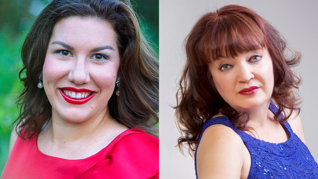 De gauche à droite, les chanteuses Evelyne Larochelle, de Sainte-Marie, et Rachelle Thibodeau, soprano responsable du projet. 