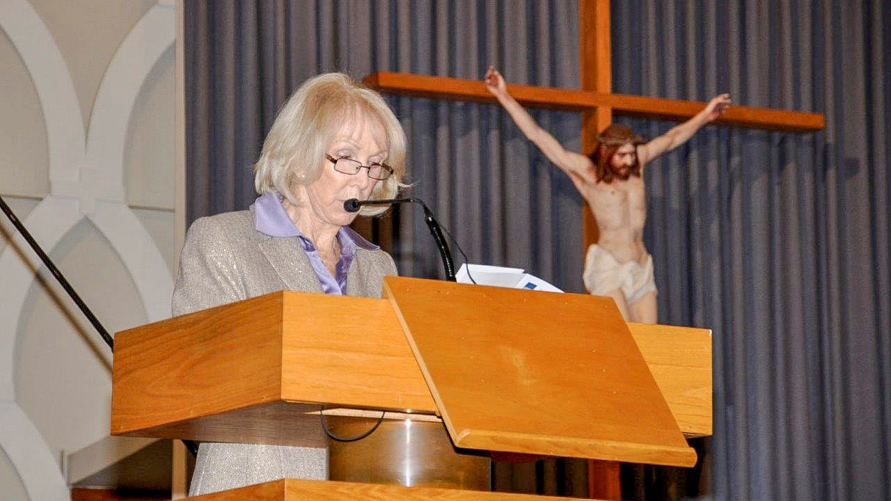 Doris Bernier, responsable de la messe et mère du député Maxime Bernier. 