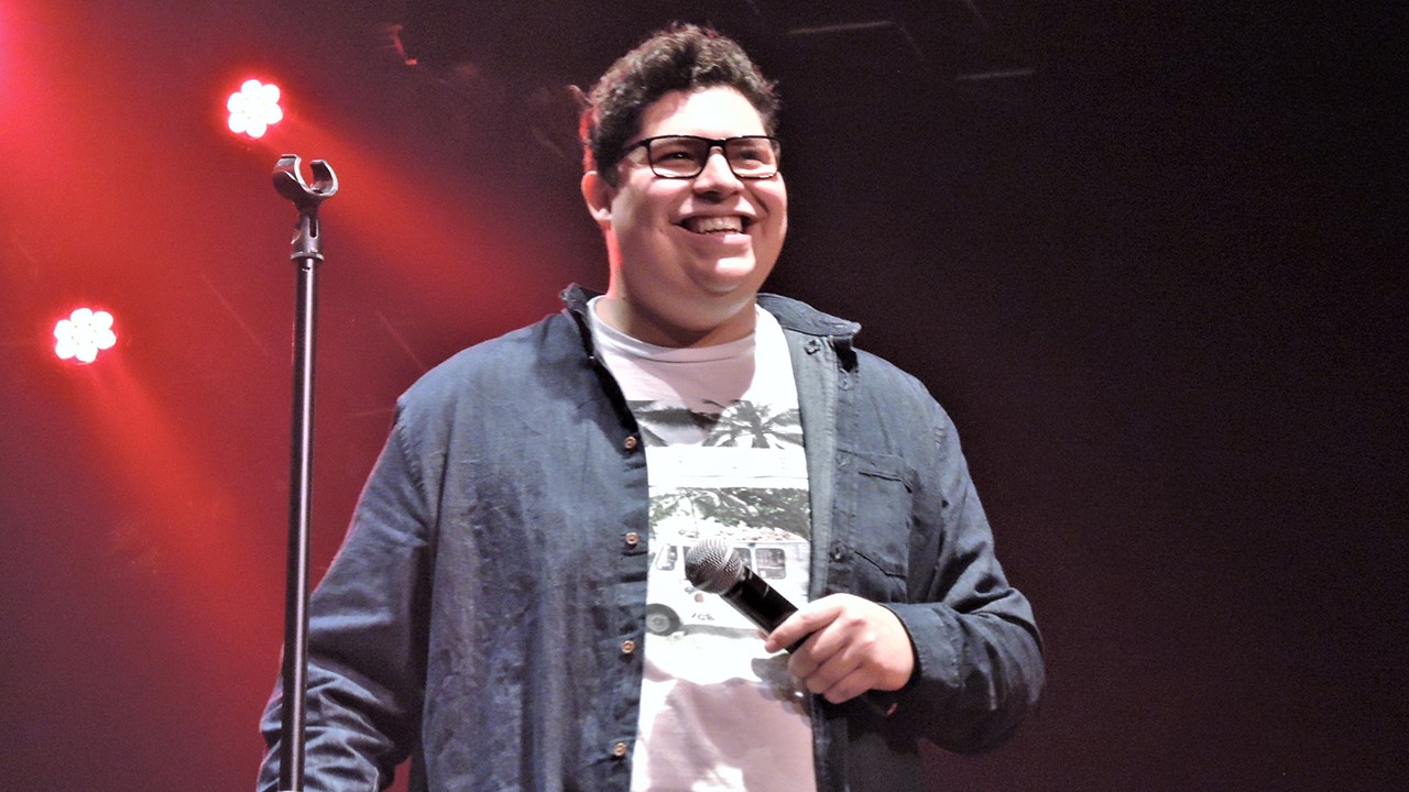 L'humoriste Jacques Fortin, de Sainte-Marie, a remporté le prix Coup de coeur du public à la finale locale de Cégeps en spectacle, à Saint-Georges, lors du mercredi 31 janvier 2018.