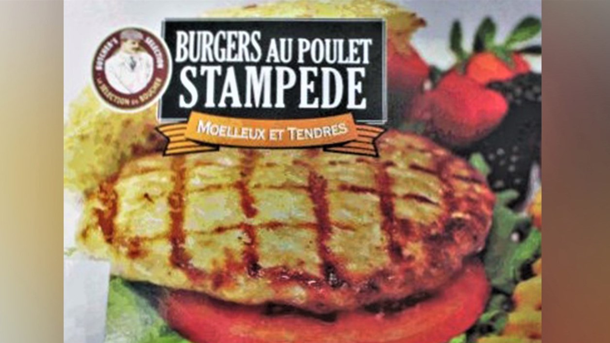 Les produits visés par le présent rappel sont les boîtes de burgers au poulet stampede, de la marque La sélection du boucher, de 1,4 kg, arborant des codes pour lesquels la présence d'oeufs n'est pas déclarée sur l'étiquette. Le code universel de ces produits est le 8 29810 93280 2.