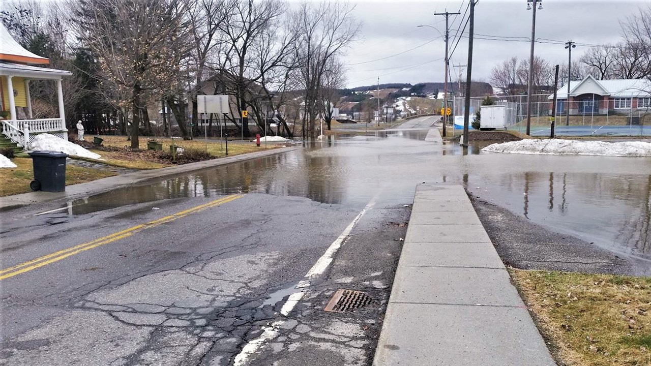 Inondation moyenne à Saint-Joseph-de-Beauce en avril 2017.