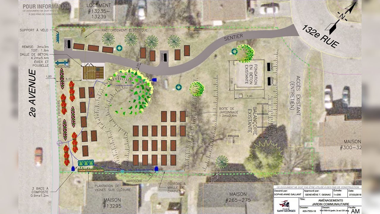 La Ville de Saint-Georges aménagera un jardin communautaire à l’intérieur du parc des Coteaux situé sur la 2e Avenue, entre les 132e et 133e Rues, en vue de l'été 2018.