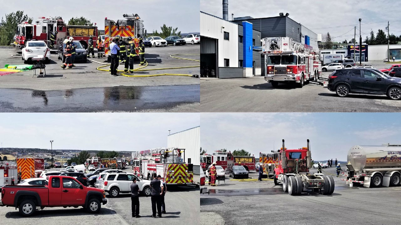 Un incendie s'est déclaré chez le concessionnaire automobile Sitelle Mazda, à Saint-Georges, peu après 12 h lors du mercredi le 2 mai 2018.