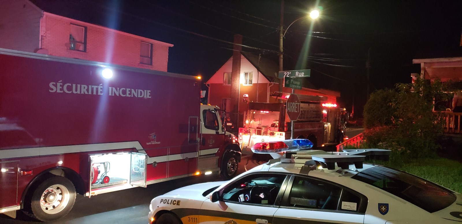 Une deuxième intervention incendie en deux nuits sur la 1re avenue Ouest à Saint-Georges